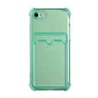 For iPhone SE 2022 / SE 2020 / 8 / 7 TPU Dropproof Protective Back Case with Card Slot(Green) - 1