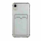 For iPhone XR TPU Dropproof Protective Back Case with Card Slot(Gray) - 1