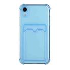 For iPhone XR TPU Dropproof Protective Back Case with Card Slot(Blue) - 1