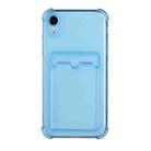 For iPhone XR TPU Dropproof Protective Back Case with Card Slot(Blue) - 1