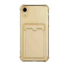 For iPhone XR TPU Dropproof Protective Back Case with Card Slot(Gold) - 1