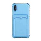 For iPhone XS Max TPU Dropproof Protective Back Case with Card Slot(Blue) - 1