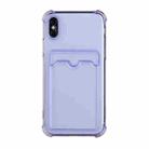 For iPhone XS Max TPU Dropproof Protective Back Case with Card Slot(Purple) - 1