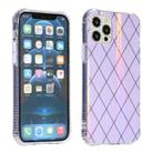For iPhone 11 Pro Laser Aurora Rhombic Grid TPU Protective Case (Purple) - 1