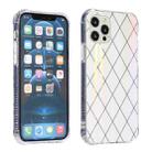 For iPhone 11 Pro Laser Aurora Rhombic Grid TPU Protective Case (Pearl White) - 1