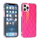 For iPhone 12 mini Laser Aurora Rhombic Grid TPU Protective Case (Rose Red) - 1