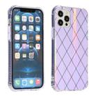 For iPhone 12 / 12 Pro Laser Aurora Rhombic Grid TPU Protective Case(Purple) - 1