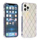 For iPhone 12 Pro Max Laser Aurora Rhombic Grid TPU Protective Case(Transparent White) - 1