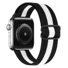 8-shaped Buckle Nylon Watch Band For Apple Watch Series 8&7 41mm / SE 2&6&SE&5&4 40mm / 3&2&1 38mm(Black White Stripes) - 1