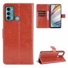 For Motorola Moto G40 Fusion / Moto G60 Crazy Horse Texture Horizontal Flip Leather Case with Holder & Card Slots & Lanyard(Brown) - 1