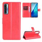 For TCL 20 5G / TCL 20S Crazy Horse Texture Horizontal Flip Leather Case with Holder & Card Slots & Lanyard(Red) - 1