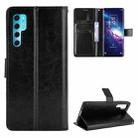 For TCL 20 Pro 5G Crazy Horse Texture Horizontal Flip Leather Case with Holder & Card Slots & Lanyard(Black) - 1