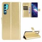 For TCL 20 Pro 5G Crazy Horse Texture Horizontal Flip Leather Case with Holder & Card Slots & Lanyard(Gold) - 1