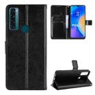 For TCL 20 SE Crazy Horse Texture Horizontal Flip Leather Case with Holder & Card Slots & Lanyard(Black) - 1