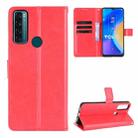 For TCL 20 SE Crazy Horse Texture Horizontal Flip Leather Case with Holder & Card Slots & Lanyard(Red) - 1