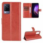 For vivo V21 4G / 5G Crazy Horse Texture Horizontal Flip Leather Case with Holder & Card Slots & Lanyard(Brown) - 1