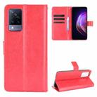 For vivo V21 4G / 5G Crazy Horse Texture Horizontal Flip Leather Case with Holder & Card Slots & Lanyard(Red) - 1