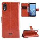 For Wiko Y51 / Sunny 5 Lite Crazy Horse Texture Horizontal Flip Leather Case with Holder & Card Slots & Lanyard(Brown) - 1