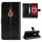 For Fujitsu Arrows Be4 Plus / F-41B Crazy Horse Texture Horizontal Flip Leather Case with Holder & Card Slots & Lanyard(Black) - 1