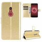 For Fujitsu Arrows Be4 Plus / F-41B Crazy Horse Texture Horizontal Flip Leather Case with Holder & Card Slots & Lanyard(Gold) - 1