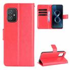 For Asus Zenfone 8 ZS590KS Crazy Horse Texture Horizontal Flip Leather Case with Holder & Card Slots & Lanyard(Red) - 1