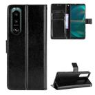 For Sony Xperia 5 III Crazy Horse Texture Horizontal Flip Leather Case with Holder & Card Slots & Lanyard(Black) - 1