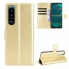 For Sony Xperia 5 III Crazy Horse Texture Horizontal Flip Leather Case with Holder & Card Slots & Lanyard(Gold) - 1