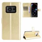 For Sharp Aquos R6 Crazy Horse Texture Horizontal Flip Leather Case with Holder & Card Slots & Lanyard(Gold) - 1