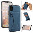 For iPhone XR Ultra-thin Shockproof Protective Case with Holder & Metal Magnetic Function (Blue) - 1