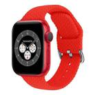 Braided Silicone Watch Band with Buckle For Apple Watch Ultra 49mm&Watch Ultra 2 49mm / Series 9&8&7 45mm / SE 3&SE 2&6&SE&5&4 44mm / 3&2&1 42mm(Red) - 1