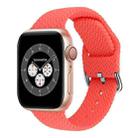 Braided Silicone Watch Band with Buckle For Apple Watch Ultra 49mm / Series 8&7 45mm / SE 2&6&SE&5&4 44mm / 3&2&1 42mm(Bright Pink) - 1