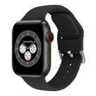 Braided Silicone Watch Band with Buckle For Apple Watch Series 9&8&7 41mm / SE 3&SE 2&6&SE&5&4 40mm / 3&2&1 38mm(Black) - 1