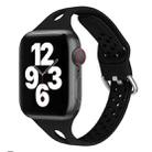 Silicone Watch Band For Apple Watch Ultra 49mm&Watch Ultra 2 49mm / Series 9&8&7 45mm / SE 3&SE 2&6&SE&5&4 44mm / 3&2&1 42mm(Black) - 1