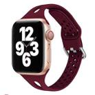 Silicone Watch Band For Apple Watch Ultra 49mm / Series 8&7 45mm / SE 2&6&SE&5&4 44mm / 3&2&1 42mm(Wine Red) - 1