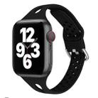 Silicone Watch Band For Apple Watch Series 8&7 41mm / SE 2&6&SE&5&4 40mm / 3&2&1 38mm(Black) - 1