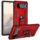 For Google Pixel 6 Shockproof TPU + PC Protective Case with 360 Degree Rotating Holder(Red) - 1