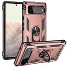 For Google Pixel 6 Shockproof TPU + PC Protective Case with 360 Degree Rotating Holder(Rose Gold) - 1