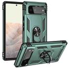 For Google Pixel 6 Shockproof TPU + PC Protective Case with 360 Degree Rotating Holder(Dark Green) - 1