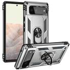For Google Pixel 6 Shockproof TPU + PC Protective Case with 360 Degree Rotating Holder(Silver) - 1