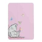 For iPad Pro 11 2022 / 2021 / 2020 / 2018 Dual-folding Coloured Drawing Voltage Horizontal Flip PU Leather Tablet Case with Holder & Sleep / Wake-up Function(Butterfly Cat) - 2