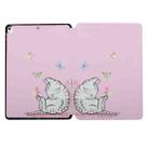 Dual-folding Coloured Drawing Voltage Horizontal Flip PU Leather Case with Holder & Sleep / Wake-up Function For iPad Air 3 / 10.5 2019 / iPad 10.2 2021 / 2020 / 2019(Butterfly Cat) - 1