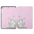 Dual-folding Coloured Drawing Voltage Horizontal Flip PU Leather Case with Holder & Sleep / Wake-up Function For iPad mini 5 / 4 / 3 / 2 / 1(Butterfly Cat) - 1