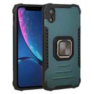 Fierce Warrior Series Armor All-inclusive Shockproof Aluminum Alloy + TPU Protective Case with Ring Holder For iPhone XR(Green) - 1