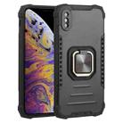 For iPhone X / XS Fierce Warrior Series Armor All-inclusive Shockproof Aluminum Alloy + TPU Protective Case with Ring Holder(Black) - 1