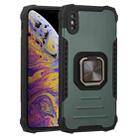 For iPhone X / XS Fierce Warrior Series Armor All-inclusive Shockproof Aluminum Alloy + TPU Protective Case with Ring Holder(Green) - 1
