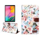 For Samsung Tab A7 Lite T220 / T225 Flower Pattern Cloth Surface Horizontal Flip Leather Case with Holder & Card Slots(White) - 1