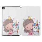 For Samsung Galaxy Tab A7 10.4 T500 Dual-folding Coloured Drawing Voltage Horizontal Flip PU Leather Case with Holder & Sleep / Wake-up Function(Girl Unicorn) - 1