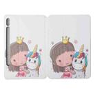 For Samsung Galaxy Tab S8 / Galaxy Tab S7 SM-T870/T875 Dual-folding Coloured Drawing Voltage Horizontal Flip PU Leather Case with Holder & Sleep / Wake-up Function(Girl Unicorn) - 1