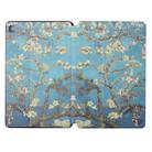 For Samsung Galaxy Tab S6 Lite 10.4 P610/P615 Dual-folding Coloured Drawing Voltage Horizontal Flip PU Leather Case with Holder & Sleep / Wake-up Function(White Cherry Blossoms) - 1