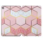 For Samsung Galaxy Tab S6 Lite 10.4 P610/P615 Dual-folding Coloured Drawing Voltage Horizontal Flip PU Leather Case with Holder & Sleep / Wake-up Function(Pink Gilt Marble) - 1